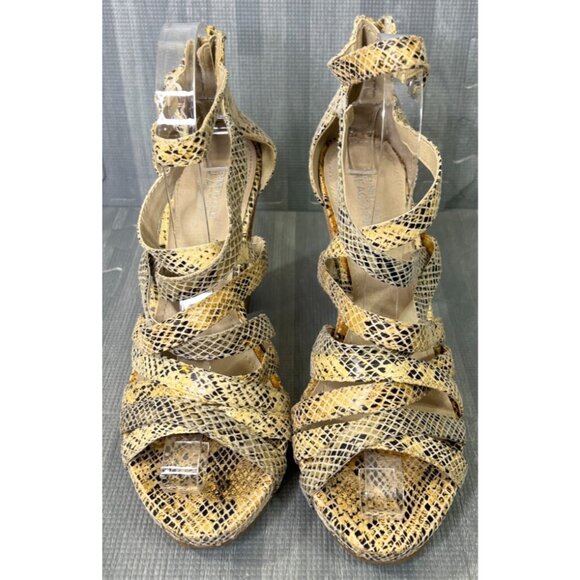 Kenneth Cole Strong Daze Snakeskin Block Heel Sandals Women’s 7.5 - Picture 4 of 12